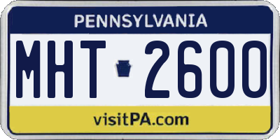 PA license plate MHT2600