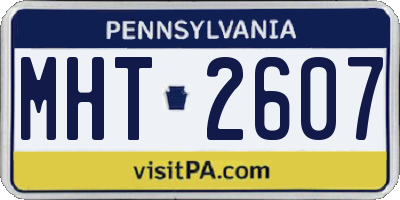PA license plate MHT2607