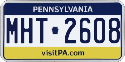 PA license plate MHT2608