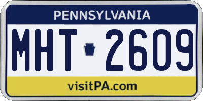 PA license plate MHT2609