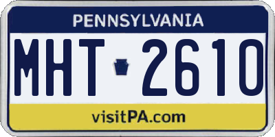 PA license plate MHT2610