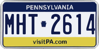 PA license plate MHT2614