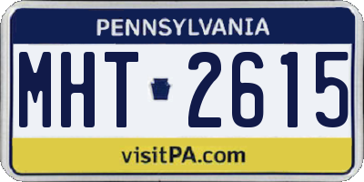 PA license plate MHT2615