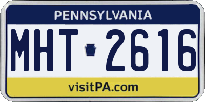 PA license plate MHT2616