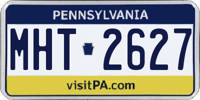 PA license plate MHT2627