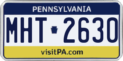 PA license plate MHT2630