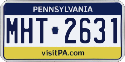 PA license plate MHT2631