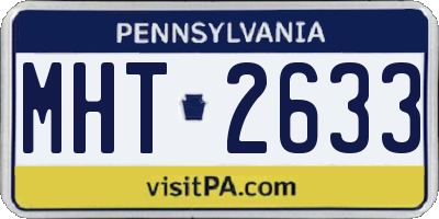 PA license plate MHT2633
