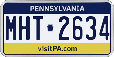 PA license plate MHT2634