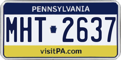 PA license plate MHT2637