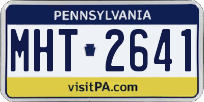 PA license plate MHT2641