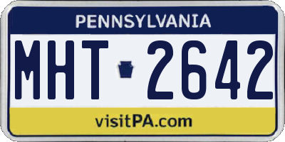 PA license plate MHT2642