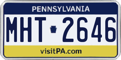 PA license plate MHT2646