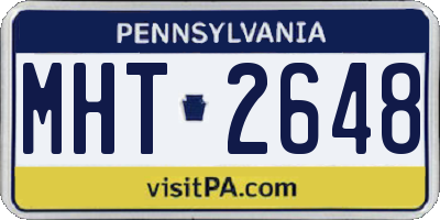 PA license plate MHT2648