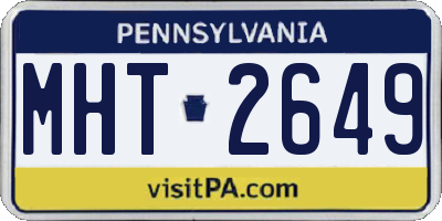 PA license plate MHT2649