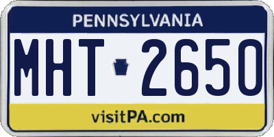 PA license plate MHT2650