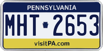PA license plate MHT2653