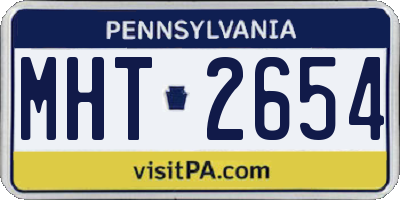 PA license plate MHT2654