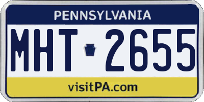 PA license plate MHT2655