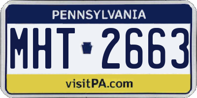 PA license plate MHT2663