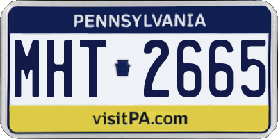 PA license plate MHT2665