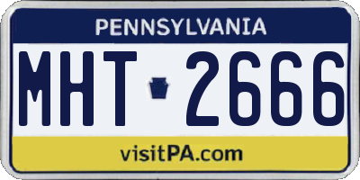 PA license plate MHT2666