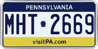 PA license plate MHT2669