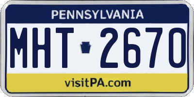 PA license plate MHT2670