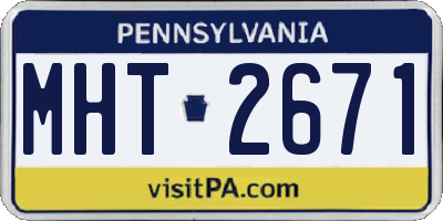PA license plate MHT2671