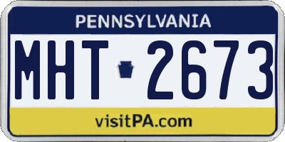 PA license plate MHT2673