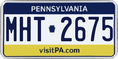 PA license plate MHT2675