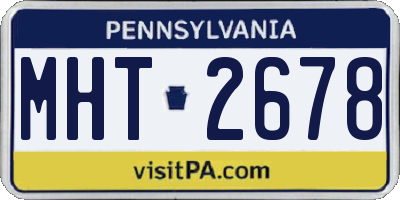 PA license plate MHT2678