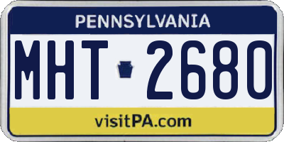 PA license plate MHT2680