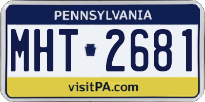 PA license plate MHT2681
