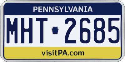 PA license plate MHT2685