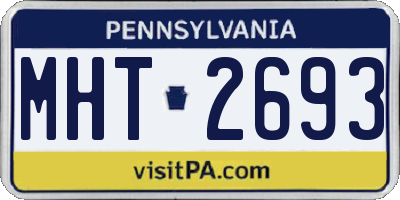 PA license plate MHT2693