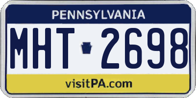 PA license plate MHT2698