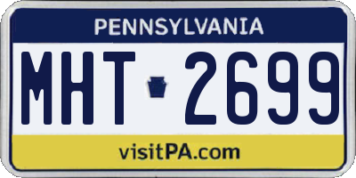 PA license plate MHT2699