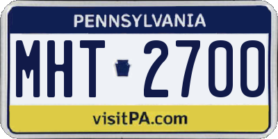 PA license plate MHT2700
