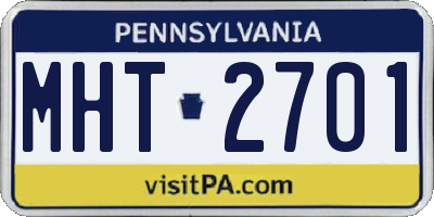 PA license plate MHT2701
