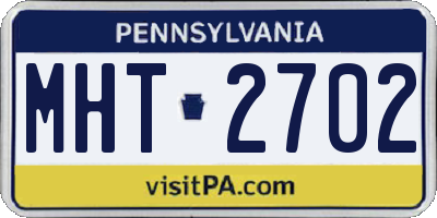 PA license plate MHT2702