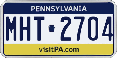 PA license plate MHT2704