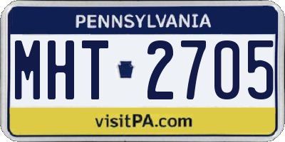 PA license plate MHT2705
