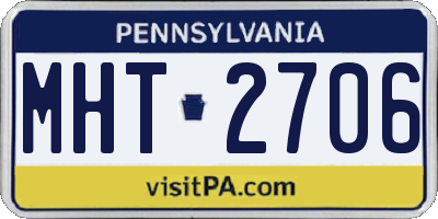 PA license plate MHT2706