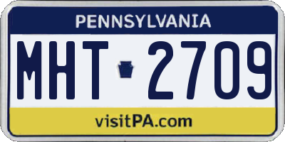 PA license plate MHT2709