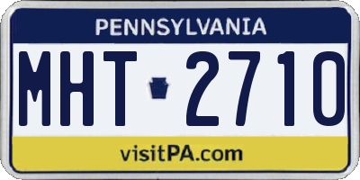 PA license plate MHT2710