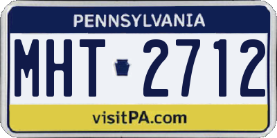 PA license plate MHT2712