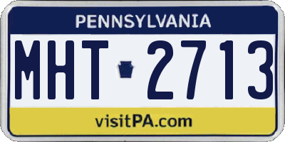 PA license plate MHT2713