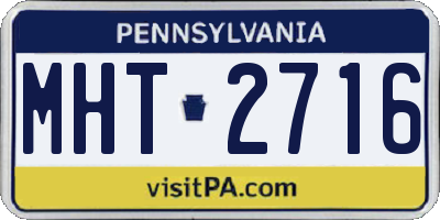 PA license plate MHT2716