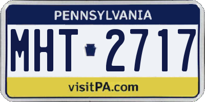 PA license plate MHT2717